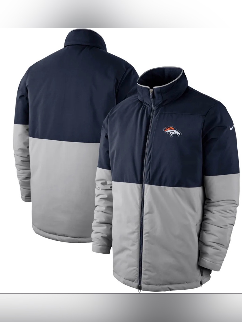 Nike Navy/Gray Denver Broncos 2019 Sideline Shield Performance Full-Zip Jacket S